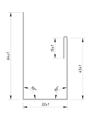 Планка J-профиль  для блок-хауса и евробруса 2000х45х32  мм